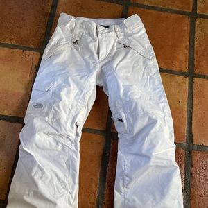 North Face white ski pants